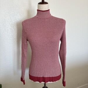 Pure Navy Knitted Red Turtleneck